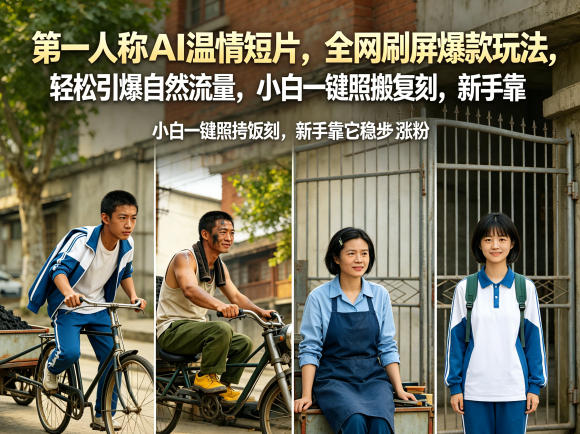 第一人称AI温情短片，全网刷屏爆款玩法，轻松引爆自然流量，小白一键照搬复刻，新手靠它稳步涨粉_网赚项目